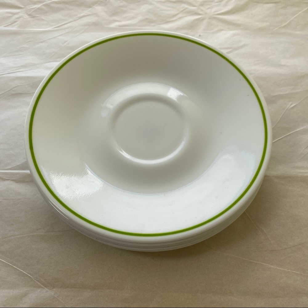 Vtg Corelle Wildflower Meadow Saucers 5p Green 80s